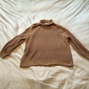 American Eagle Women’s XS Sweater Brown Cotton Blend Oversized Pullover